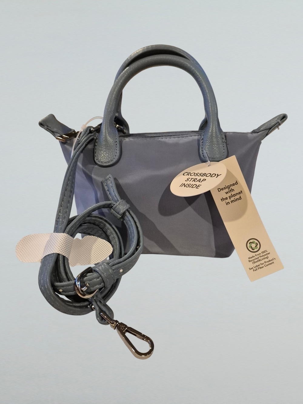 NWT Blue/Gray Mini Crossbody Bag with Detachable Strap